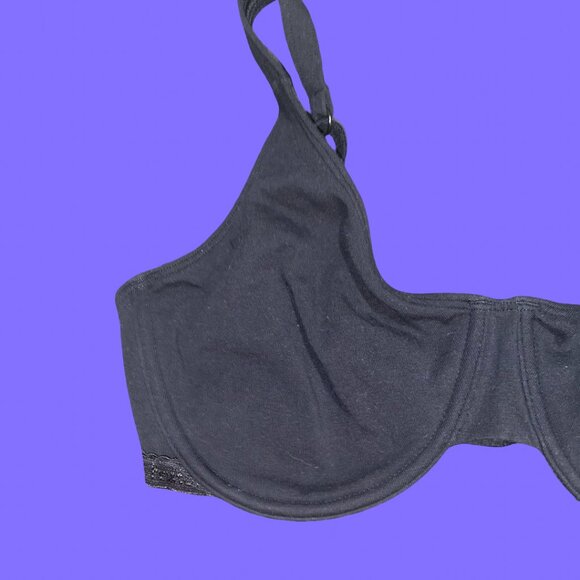Sz.36D*Fruit of the Loom*Black Unlined Bra - Picture 2 of 6